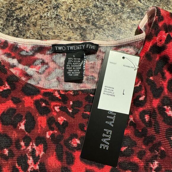 NWT Sweater Cashmere Blend Leopard Y2K Casual Preppy Cottage Dark Academia Large - Picture 4 of 5